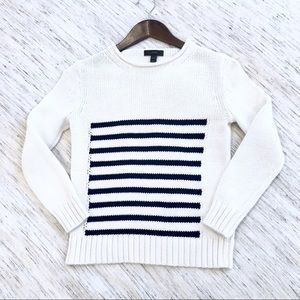 J.Crew Americana Cream & Navy Sweater XXS